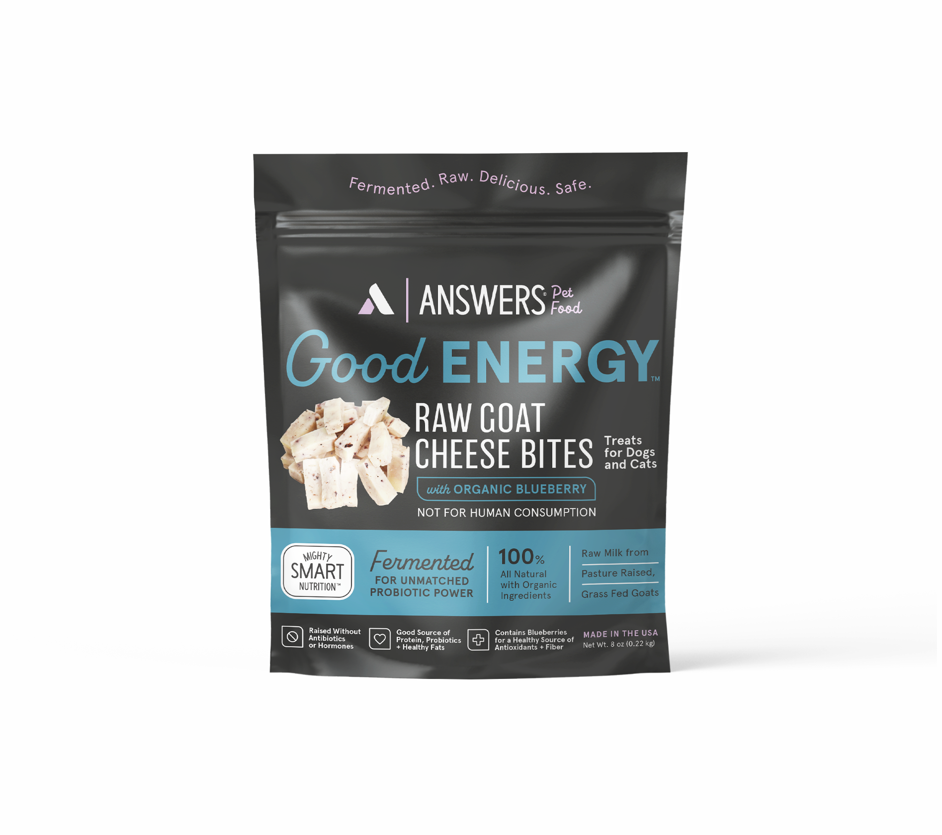 Fermented Good Energy Raw Goat Cheese Bites Blueberry