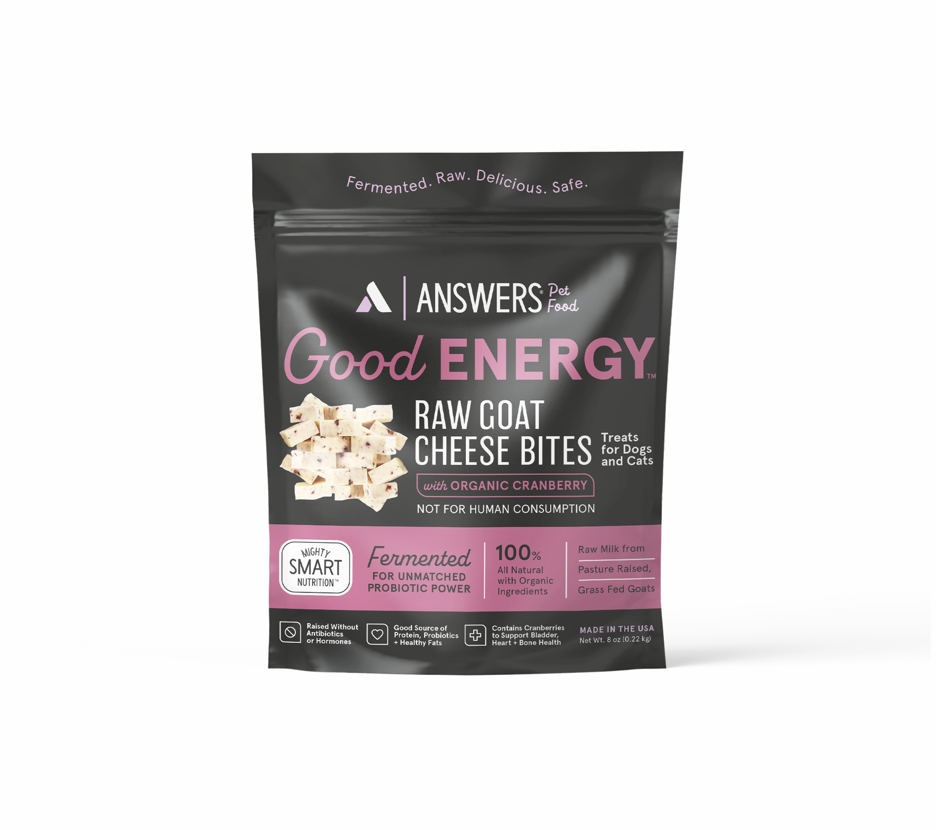 Fermented Good Energy Raw Goat Cheese Bites Cranberry