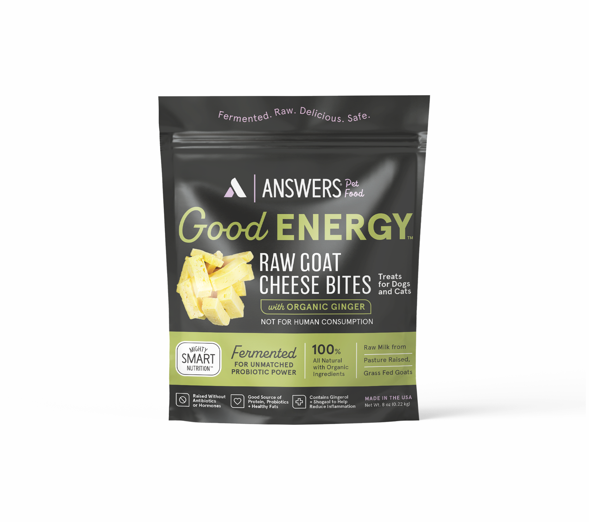 Fermented Good Energy Raw Goat Cheese Bites Ginger