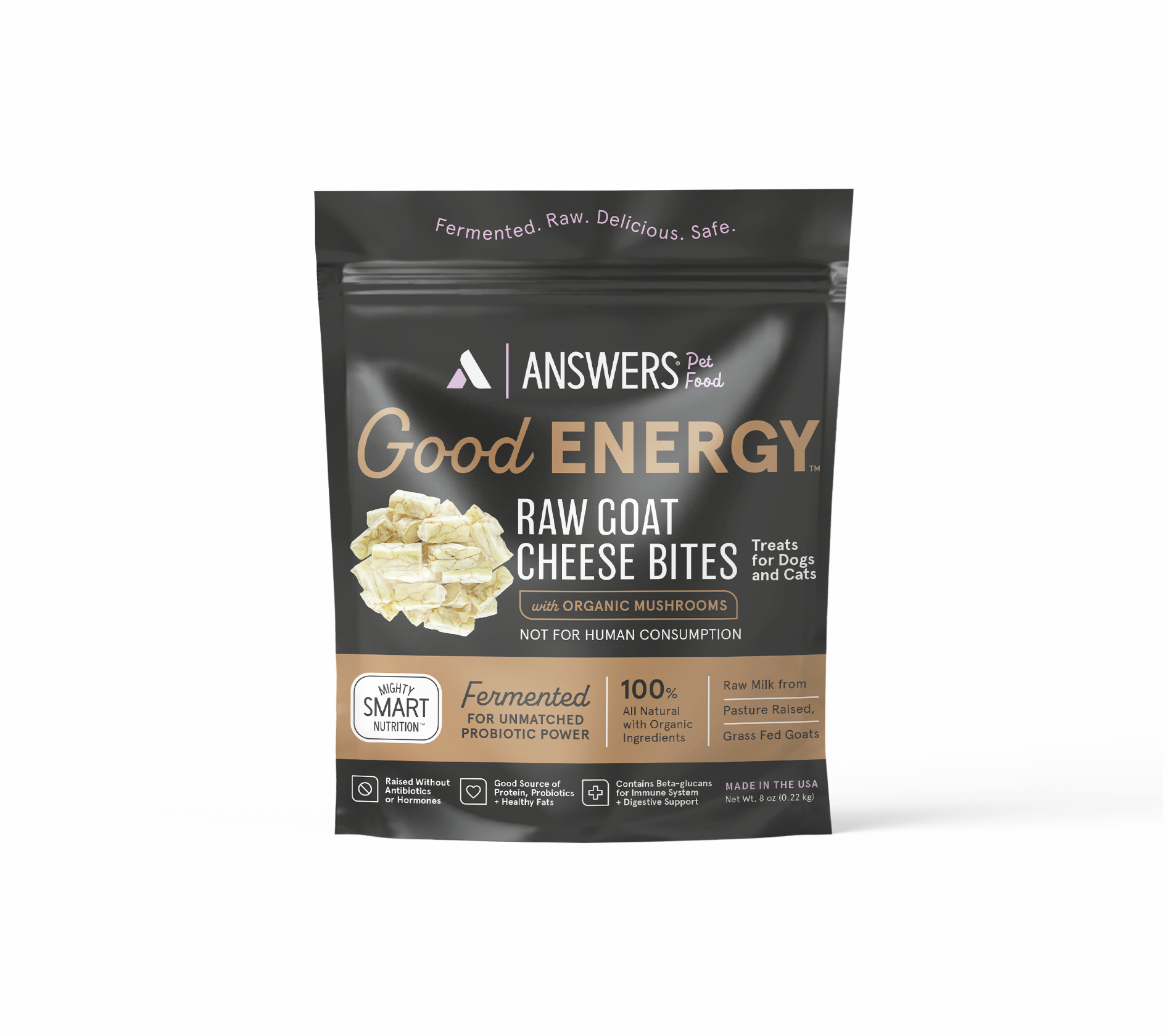 Fermented Good Energy Raw Goat Cheese Bites Mushroom