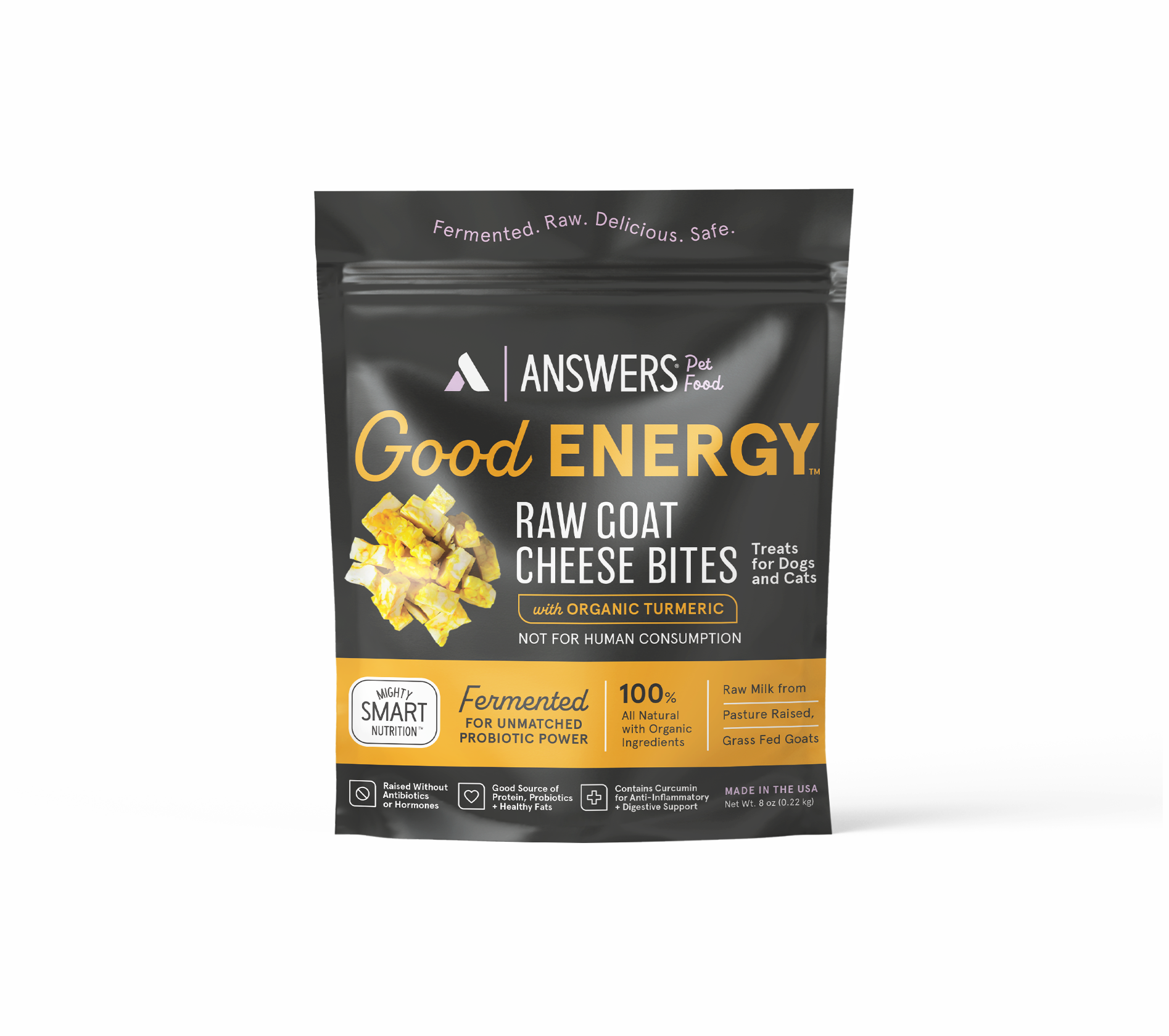 Fermented Good Energy Raw Goat Cheese Bites Turmeric