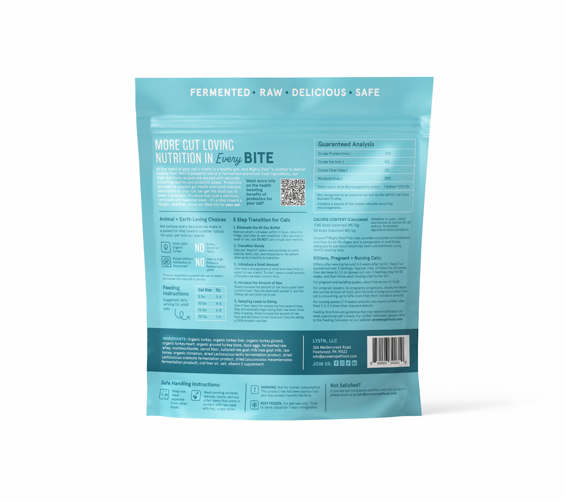 Mighty Raw Fermented Turkey Pet Food for Kittens