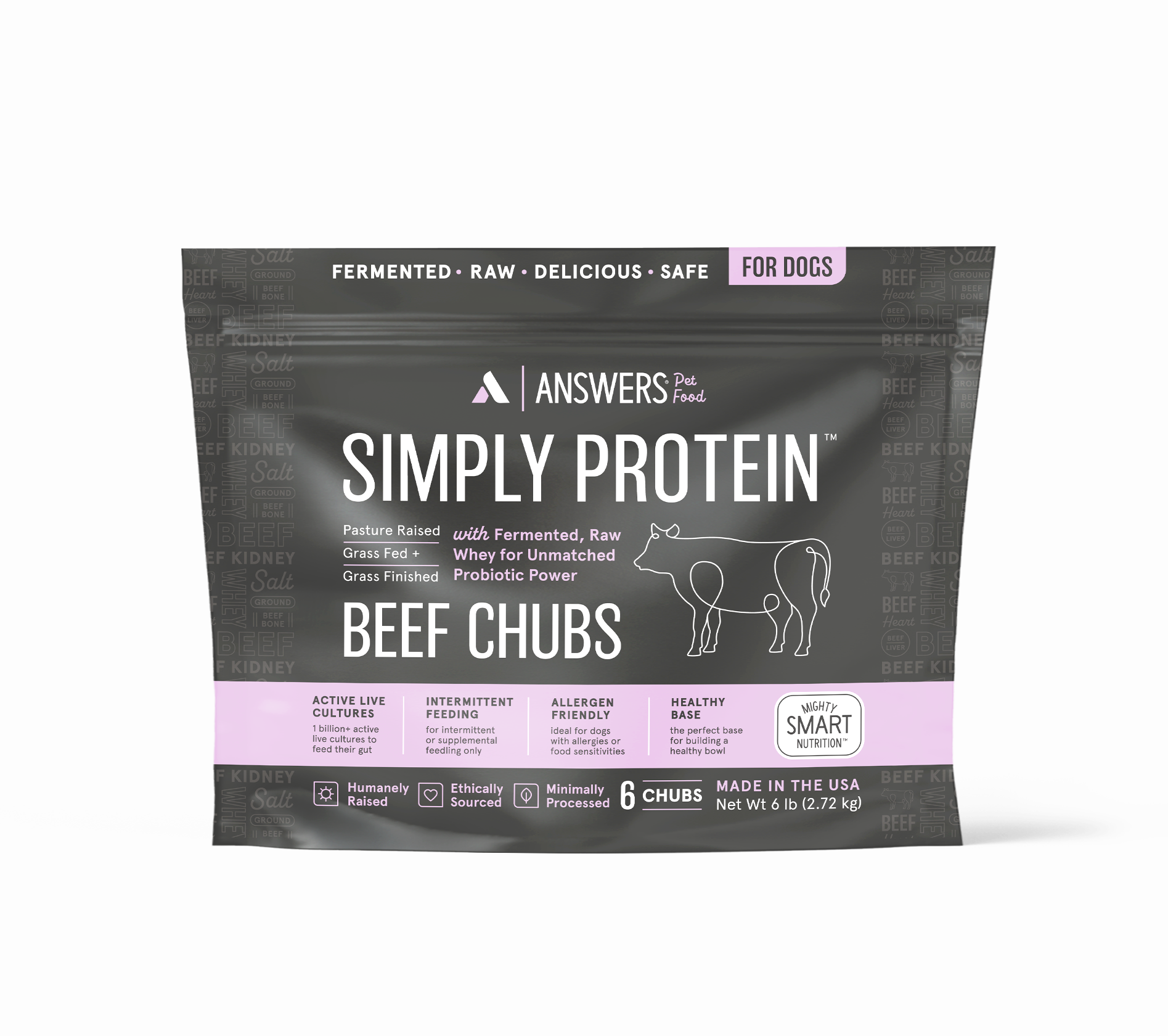 Answers Pet Food Simply Protein Fermented Grass Fed Beef for Dogs