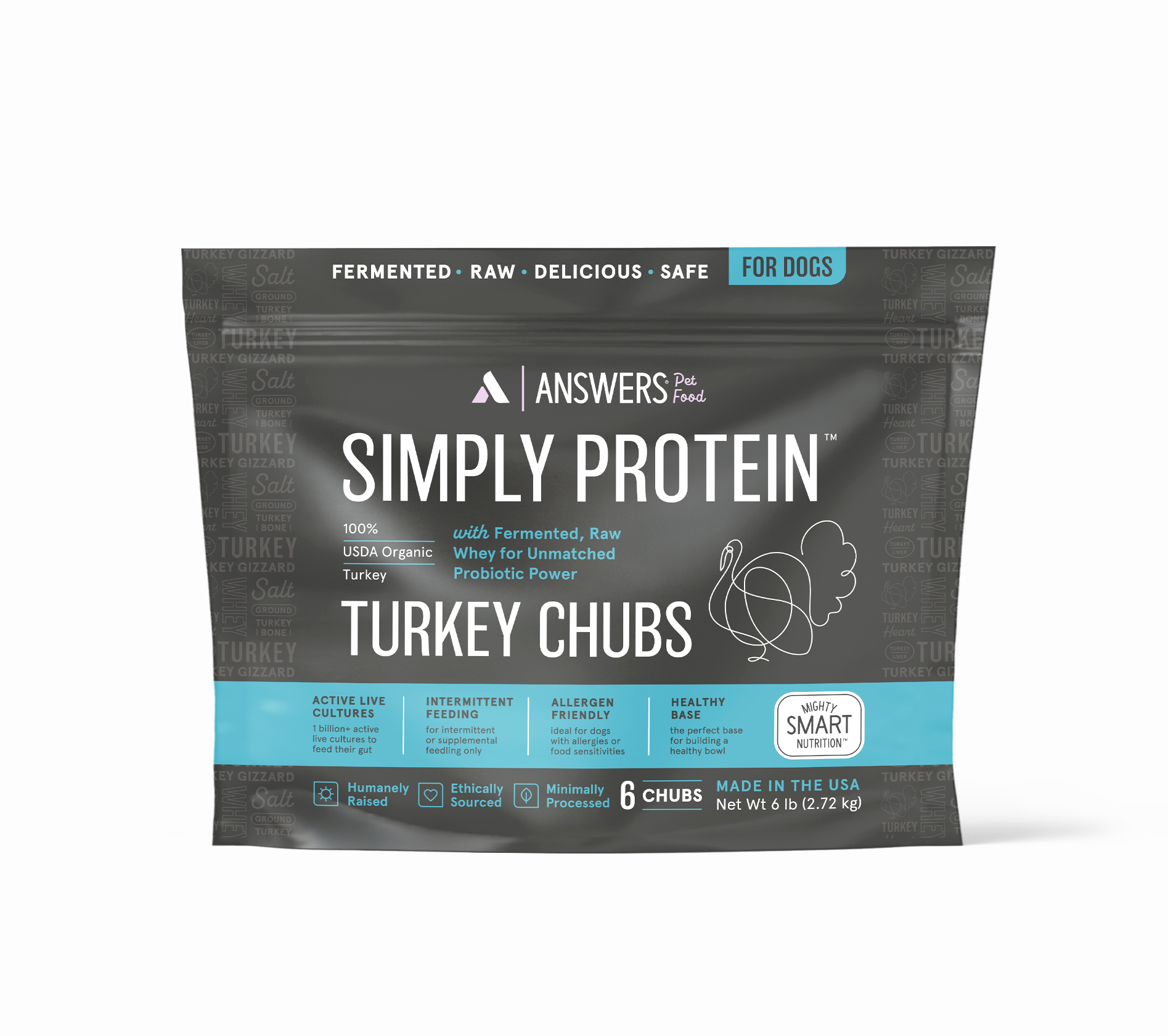 Answers Pet Food Simply Protein Fermented Organic Turkey for Dogs